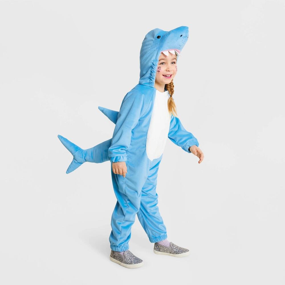 Shark Light Blue Kids Halloween Costume size 18-24 MO Stuffed Tail - Face